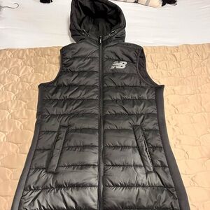 New Balance Dark Gray Hooded Puffer Vest.